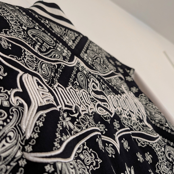 Black and White/Cream Varsity Bomber Dogg Supply Streetwear Urban Normcore - Picture 8 of 10